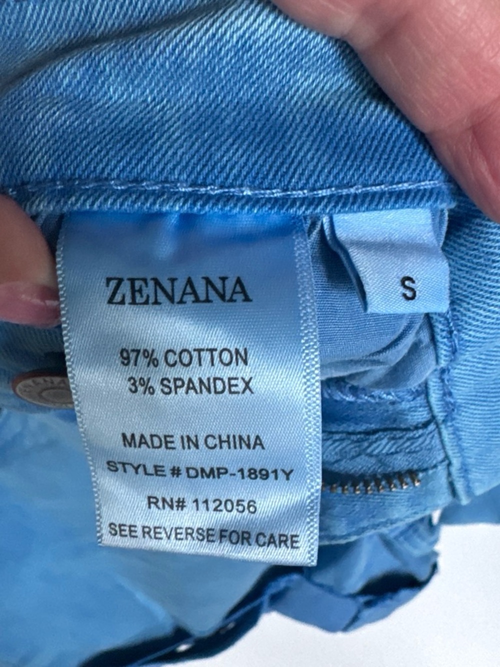 Zenana Outfitters Light Blue High-Rise Denim Cutoff Shorts - Picture 5 of 5